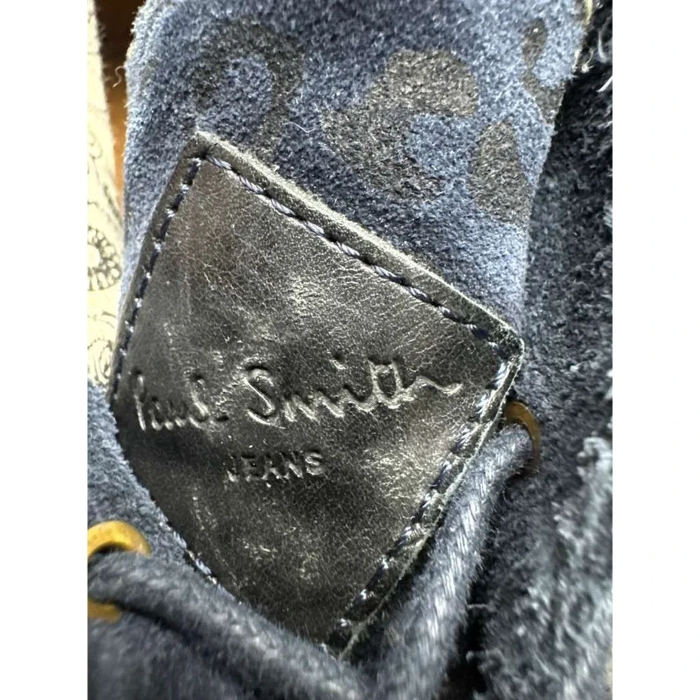 Paul Smith Jeans Suede Leather‎ Lace-Up Chukka Boot Navy Blue Mens Size 41 EU